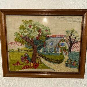 Vintage elaborate, needlework, beautifully made vintage frame